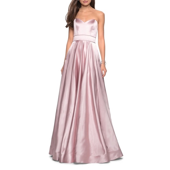 LA Femme Strapless Satin Ballgown 🌺IN STORES🌺